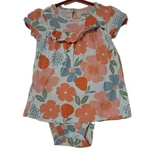 Child o mine floral top 3-6 month girls white orange